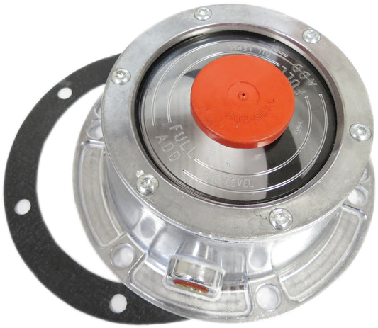 Trailer Hub Cap for Steer Axle with Side Fill Plug (Replaces Stemco 343-4009)